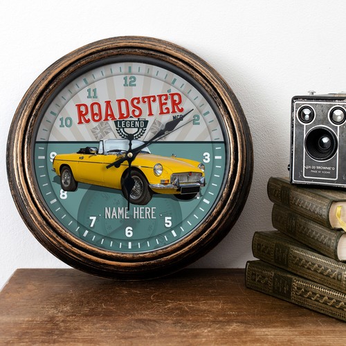 Personalised car clock mgb - personalised,