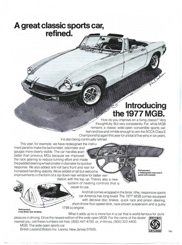 Vintage print mgb - vintage,