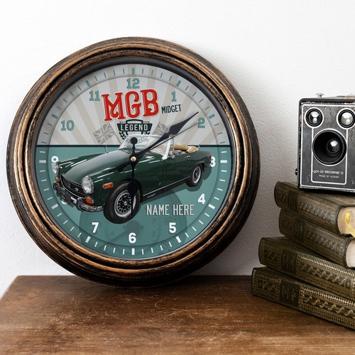 Personalised car clock mgb - car,