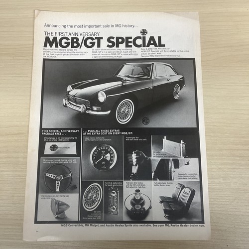 1967 vintage print mgb gt - vintage,