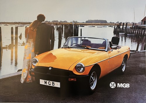 Mgb rare vintage car poster - car,