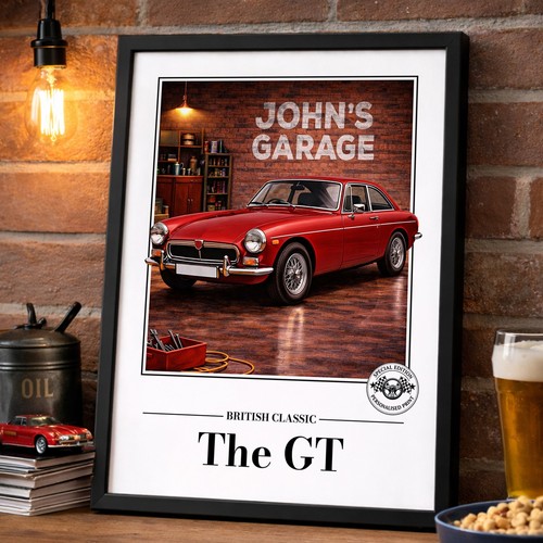 Personalised mgb print - gt,