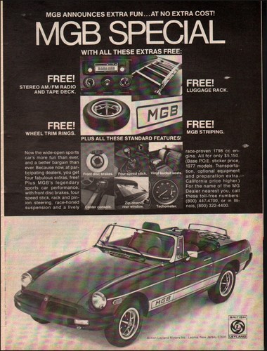 1977 vintage mgb - mgb, special