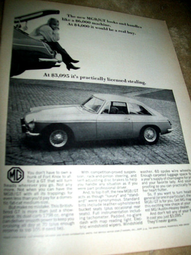 Vtg mgb mid size mag - vtg, mgb/gt