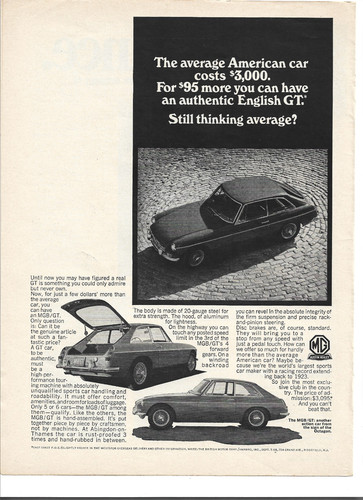 Orig 1967 mgb gt vintage - orig.,