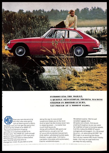 1966 mgb vintage print - mg,