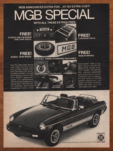 1977 mgb sports car - 1977,