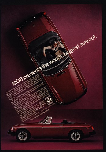 1976 mgb red convertible - red,