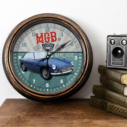Personalised car clock mgb - clock, gt