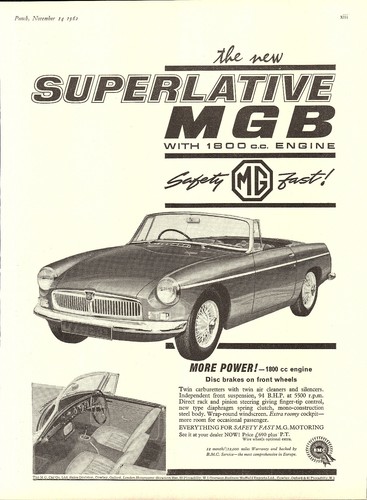 Original 1962 advert mgb - original,
