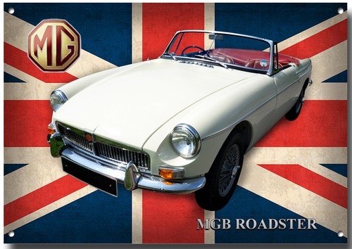 Mgb roadster metal sign - mgb, sign.(a3)